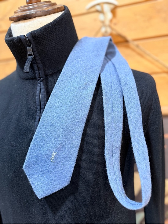 Saint Laurent Other - Vintage Yves Saint Laurent YSL Heather Mist Wool Blend Blue Necktie
